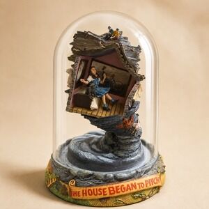 1995 Franklin Mint Wizard of Oz The House Began to Pitch Domed Music Box Dorothy